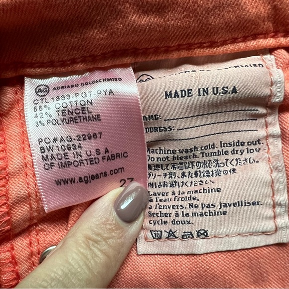 Adriano Goldschmied Stilt Roll-Up Papaya Jeans 27 NWT - Picture 13 of 13